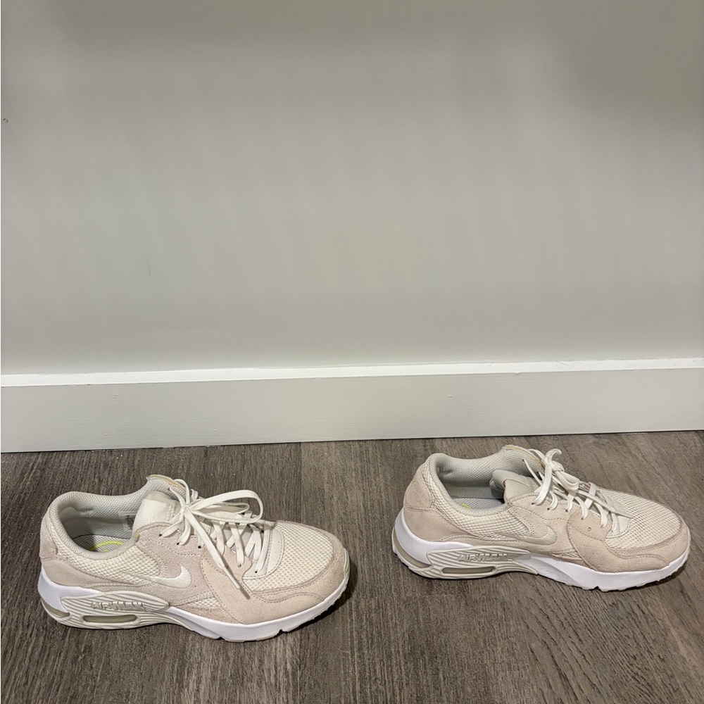 Nike Beige and White Air Max Sneakers